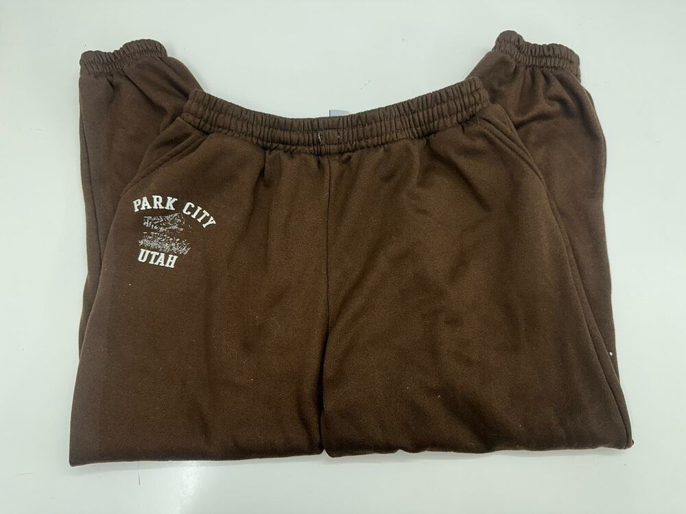 LA Grown Womens Sweatpants Size XL Brown Park City Utah Elastic